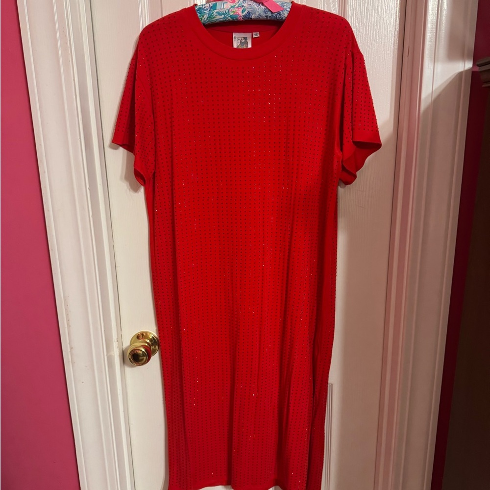 QOS Rhinestone Red Dress